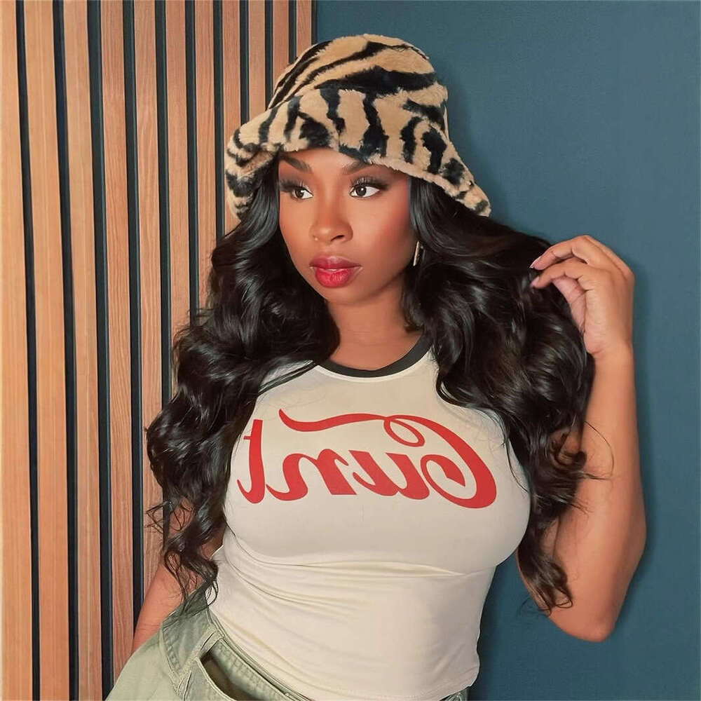 New Fashion Slim Fit Stretch Sexy Printed Round Neck Short Sleeve Top Color Block T-Shirt For Girls B5