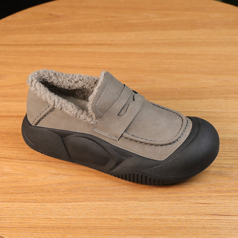 Ddmysports Bean Winter Plush Lined Cold Proof Melard Low Top Cotton For Women New Soft Sole Versatile Casual Shoes Fashion Outdoor Shoes