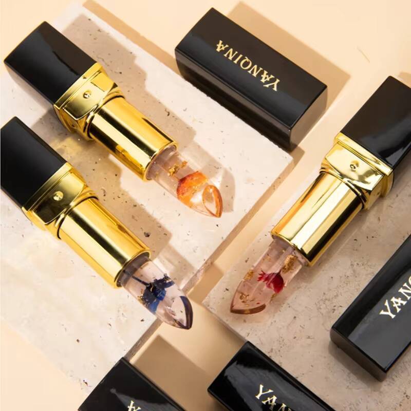3 Colors Flower Transparent Lipstick Lasting Moisturizer Crystal Jelly Lipsticks Temperature Color Changing Lip Balm Lips Care happy