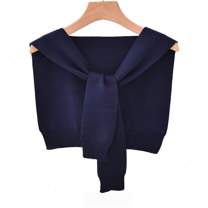 K1025 New style net red pure color knitted shawl autumn and winter knotted outer wear fashionable spring and summer air-conditioned room warm shoulder