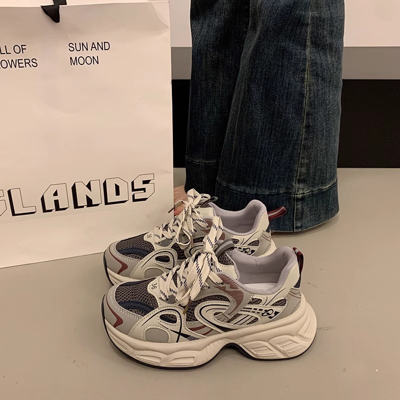 Ddmysports Spring Summer Women S New Thick Soled Height Increasing Mesh Breathable Versatile Lightweight Sports Casual Shoes Outdoor Shoes