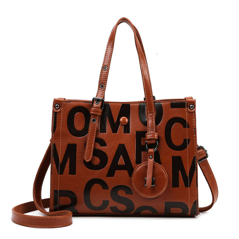 Handbag Fashion Letter Embossed Women New Large Capacity Commuter Tote Bag