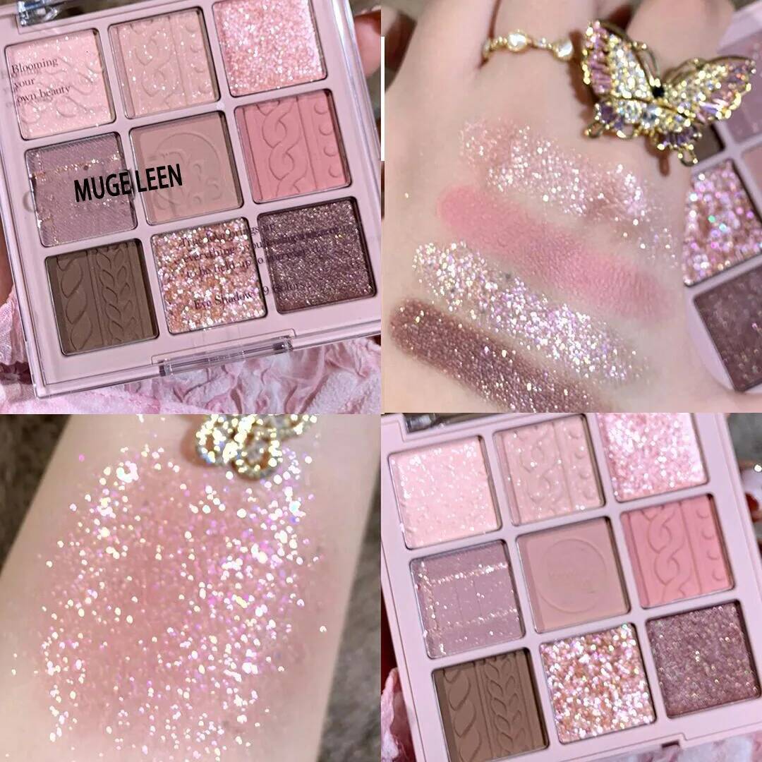 9 Color Sequin Eyeshadow Christmas Halloween Snowflake Shadow Palette Matte Glitter Shiny Eye Pigment Makeup