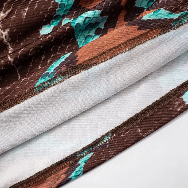 Serpentine Print Women Sexy Vneck Lace Up Halter Backless Pleated Tank Crop Tops Spring Y2K Streetwear Vests Club Tees 250611