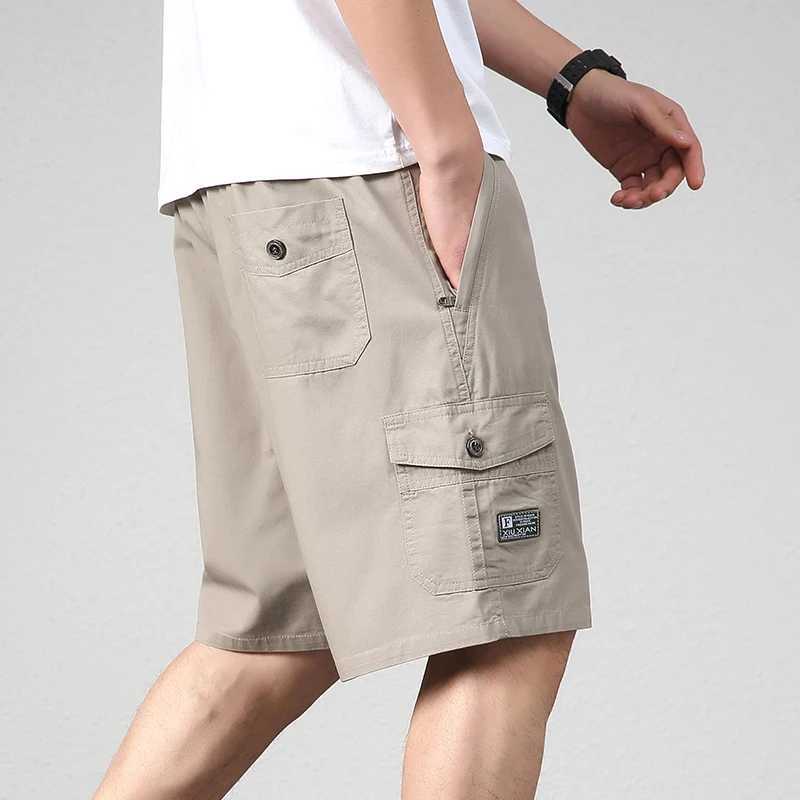 2025 Summer Men 00% Cotton Cargo Shorts Men Fashion Casual Multi Pockets Shorts Men Military Quick Dry Tactical Shorts Male 5XL W250614