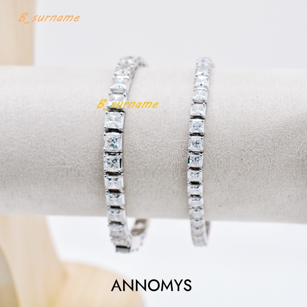 2025 Luxury 925 Sterling Silver Plated Moissanite Tennis Bracelet Classic Style Accessible for Men and Women