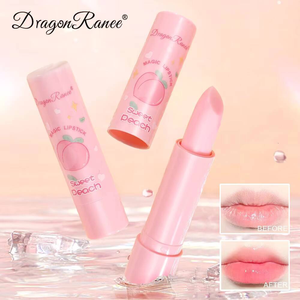 1PC Color Changing Balm Temperature Change Tinted Lipstick Peach Moisturizing Lasting Waterproof Makeup Lip Care Cosmetics happy