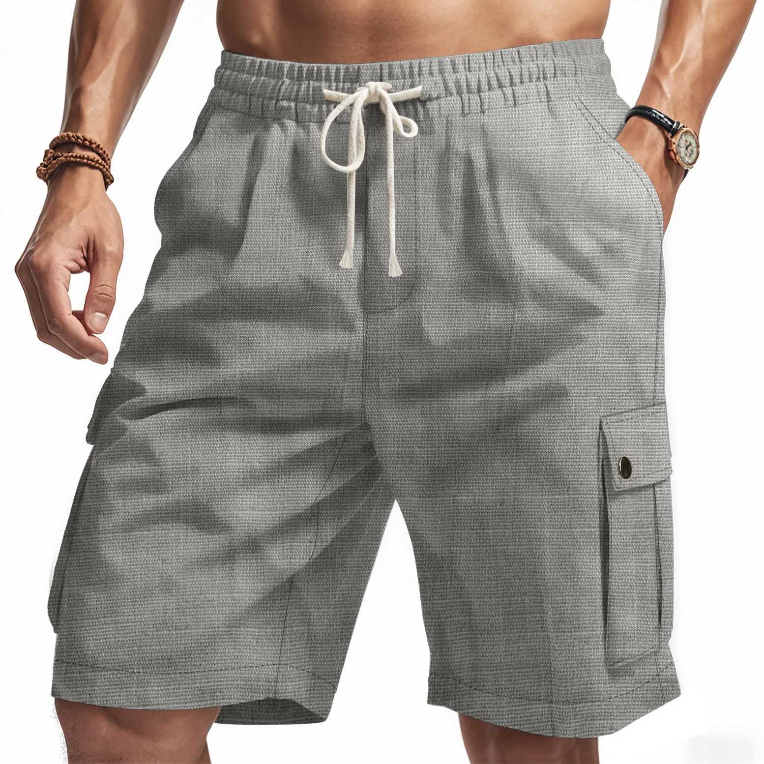2025 Hot Selling Summer Outdoor Tactical Comfortable and Fashionable Classic Mens Linen Beach Casual Shorts W250614