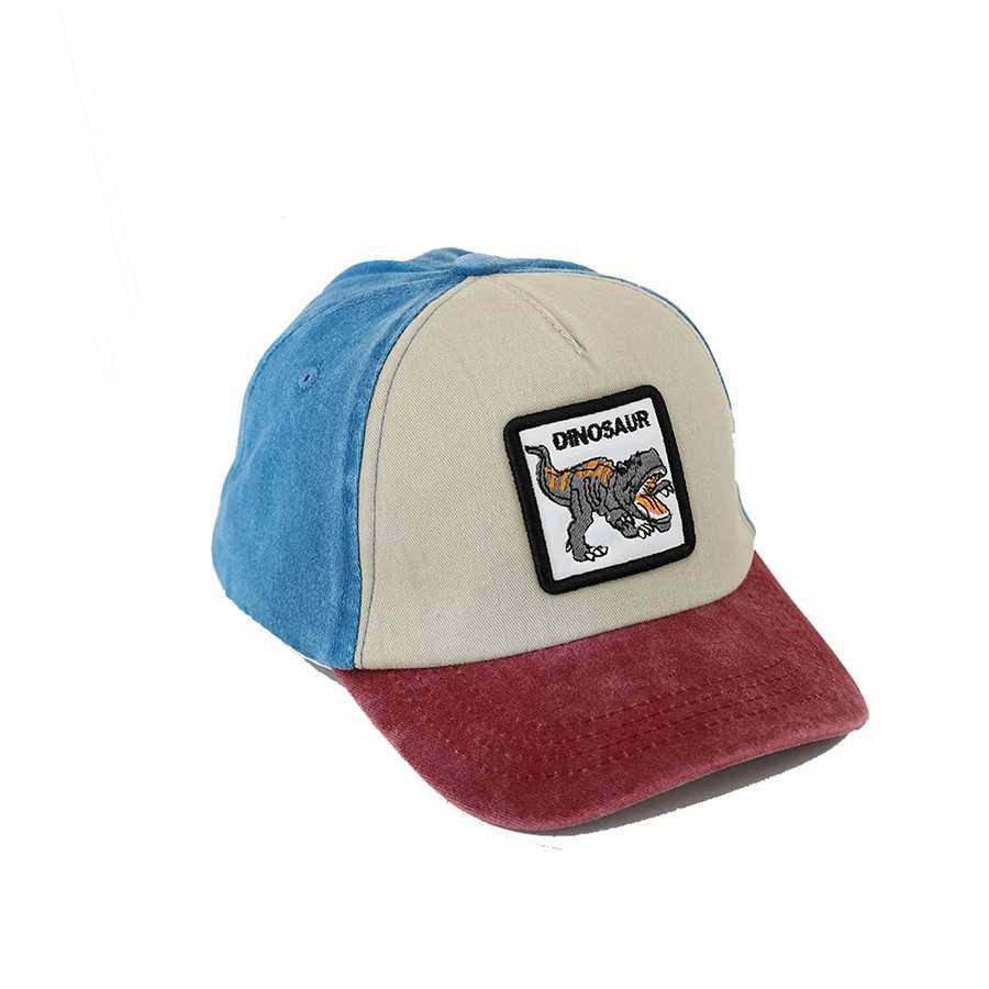 Summer Outdoor Washed Denim Sun Hat For Kids Boys Girls Cartoon Dinosaur Embroidery Baby Baseball Cap Vintage Snapback Caps W250614