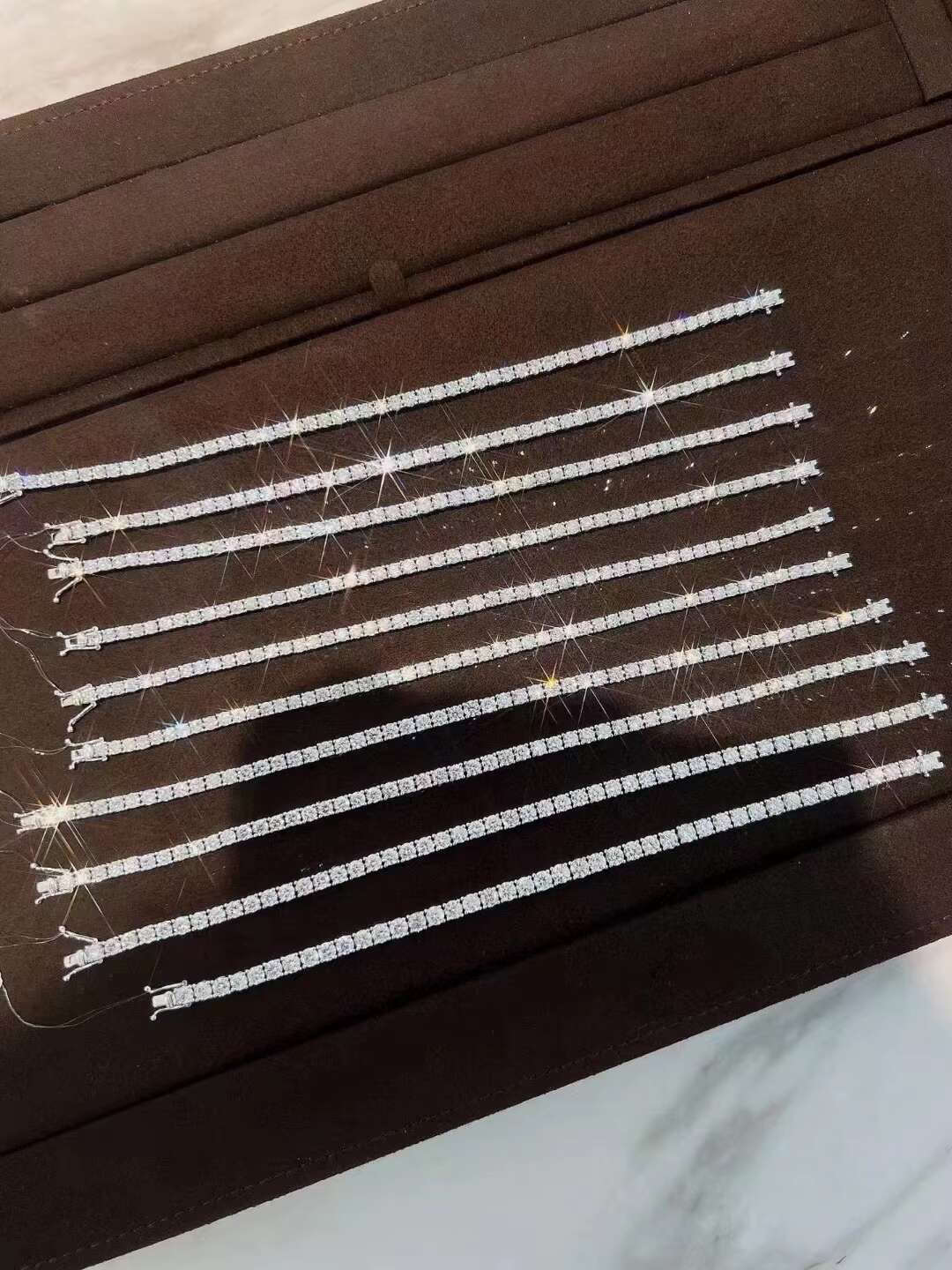 Fine Jewelry Manufacturer 14k Solid Gold Hip Hop Jewelry Moissanite Tennis Link Permanent Bracelet Chains Tennis Bracelet