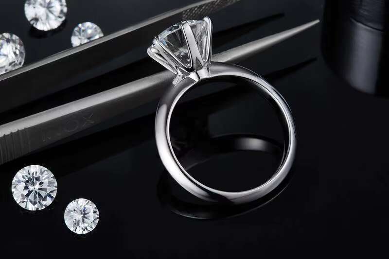 Foxi Promise Rings Free Lase Engrave /Name 925 Sterling Silver 3CT 925 Moissanite Diamond Engagement Wedding Band for Women