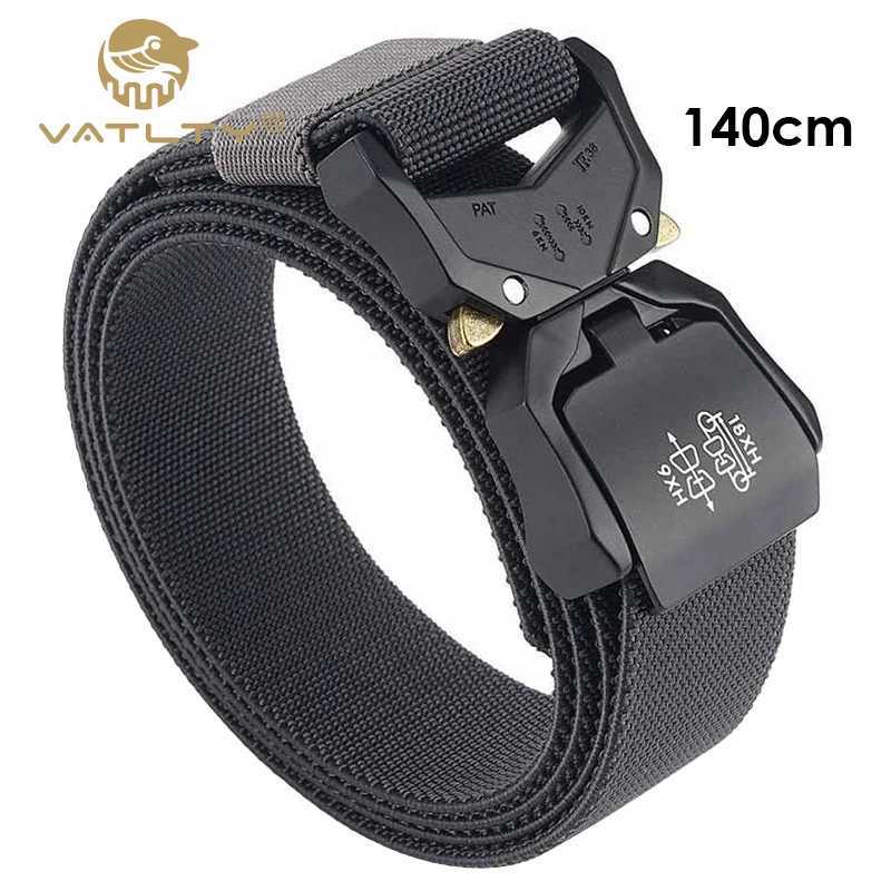 VATLTY 140cm Elastic Belt For Men Aluminum Alloy Quick Release Buckle Strong Nylon Tactical Belt M Military Accessories X250614
