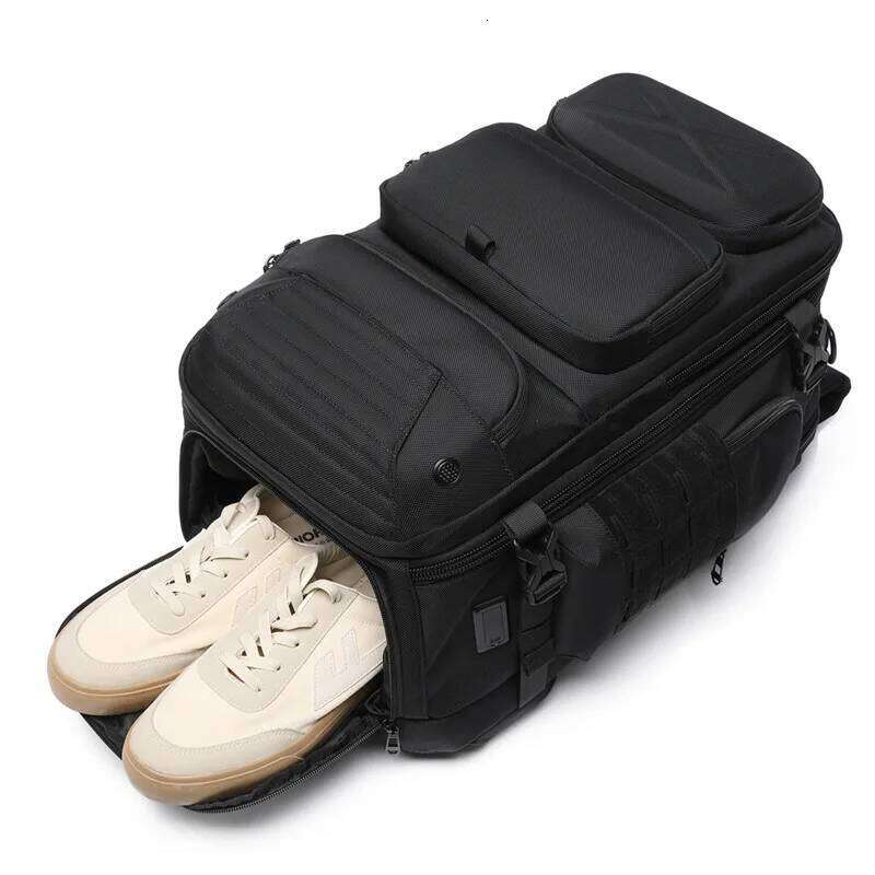 Ozuko Men's Backpack Outdoor Multi Functional Travel Large Capacity Waterproof Separate Shoe Compartment Business Bag