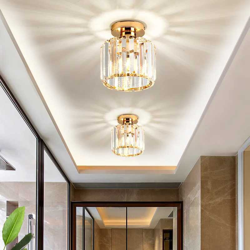 IRALAN Crystal Ceiling Light Corridor Channel Ceiling Lamp Luxurious Balcony Aisle Lamp Home Foyer Track Light Kitchen Ceiling Light XJ2500613