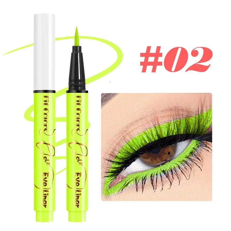 UV Fluorescent Colorful Liquid Eyeliner Pencil Waterproof Lasting Makeup Liquid Eye Liner Blue Green Yellow Eyes Cosmetics Pen 250614