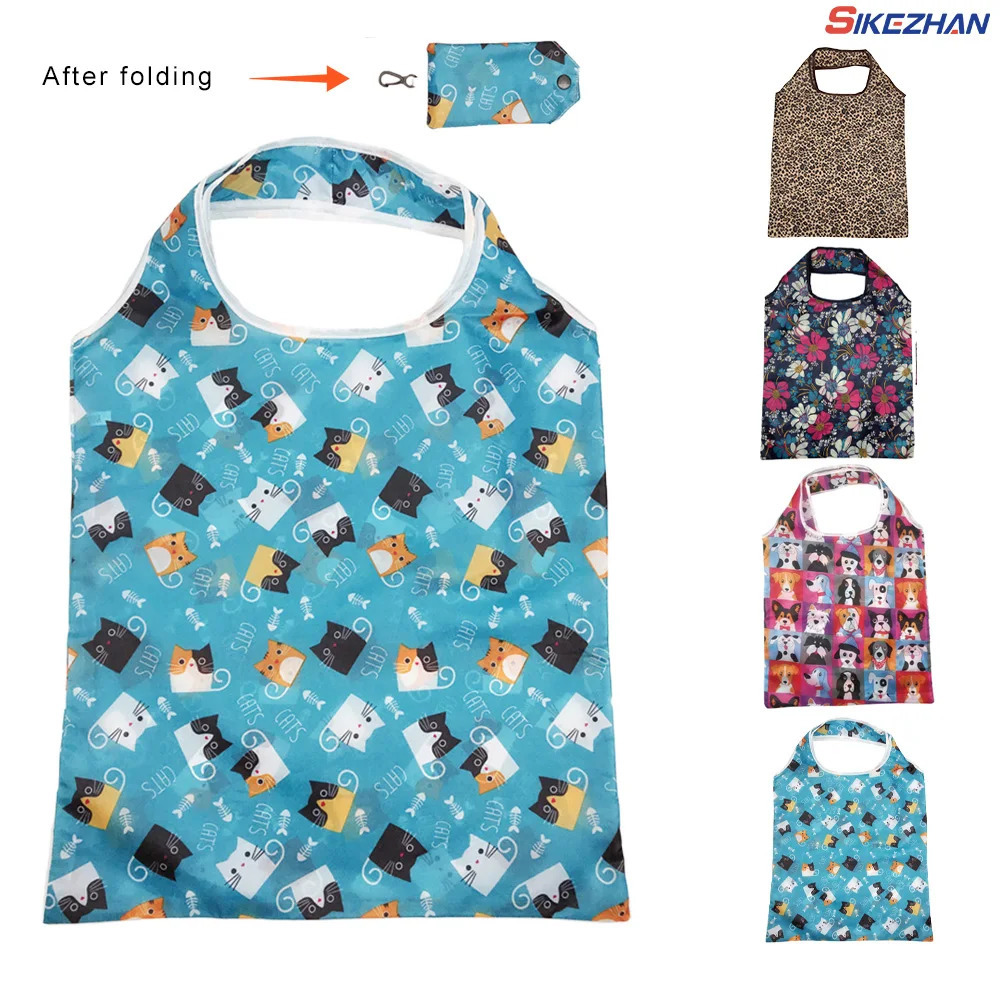 Reusable Shopping Bag Nylon Foldable Grocery Bag Creative Eco-Friendly Tote Bag Lightweight and Durable 250610