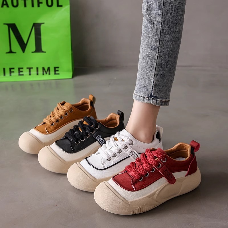 Ddmysports Height Increasing White Sneakers Spring Summer New Women S Soft Versatile Thick Sole Leather Casual Sports Shoes Outdoor Shoes