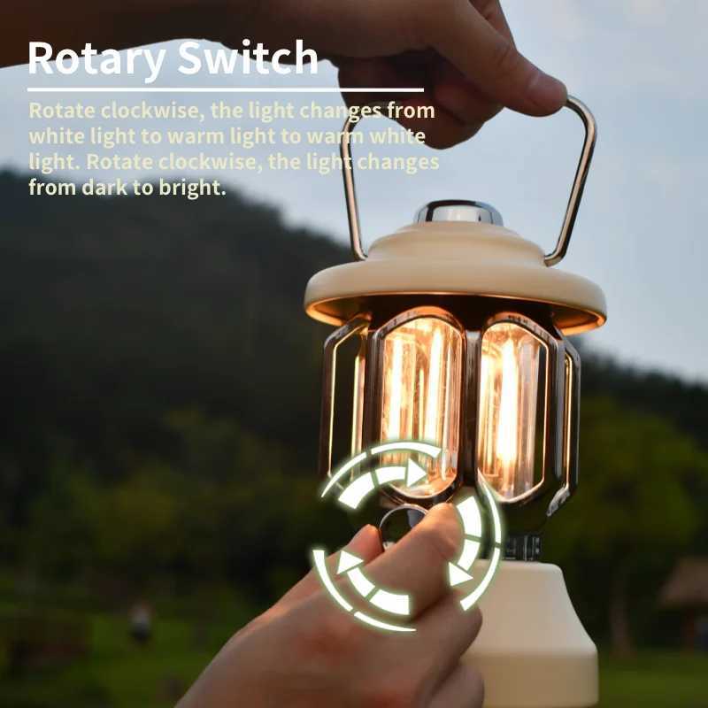 WARSUN CP19 Retro Barn Lantern - Hanging Outdoor Camping Light 600Lm Brightness IP44 Waterproof 30-Hour Runtime W250613