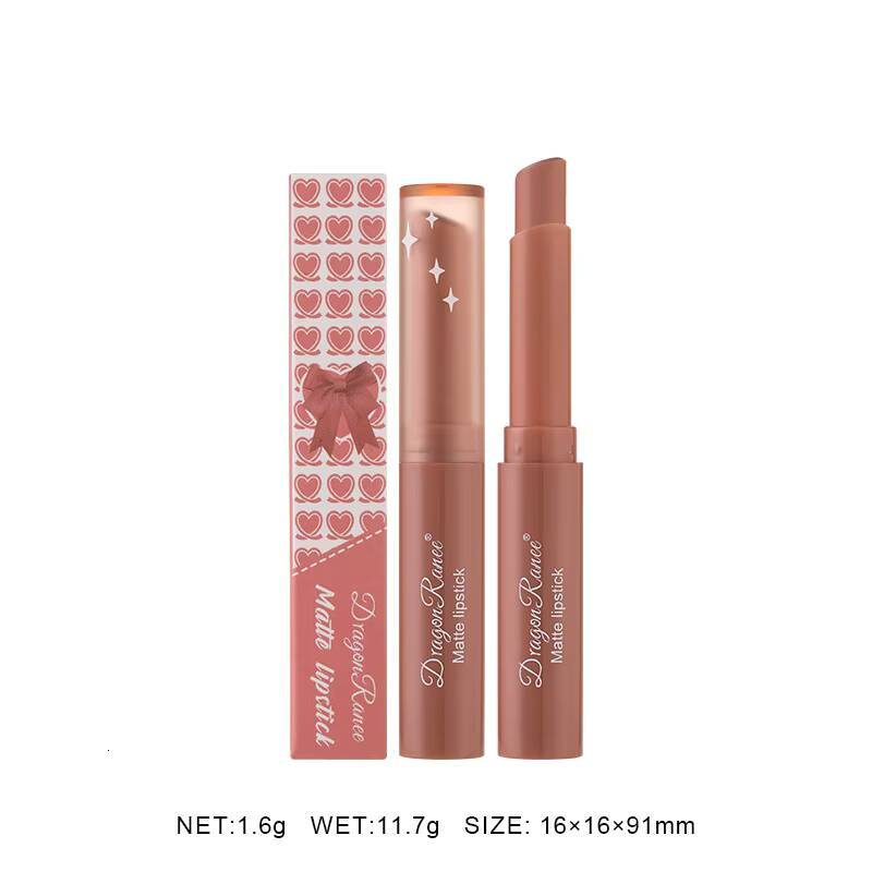 12 Color Lipstick Nude Pink Matte Solid Lip Gloss Long Lasting Velve Red Tinted Balm 24 Hours Waterproof Makeup LipSticks happy