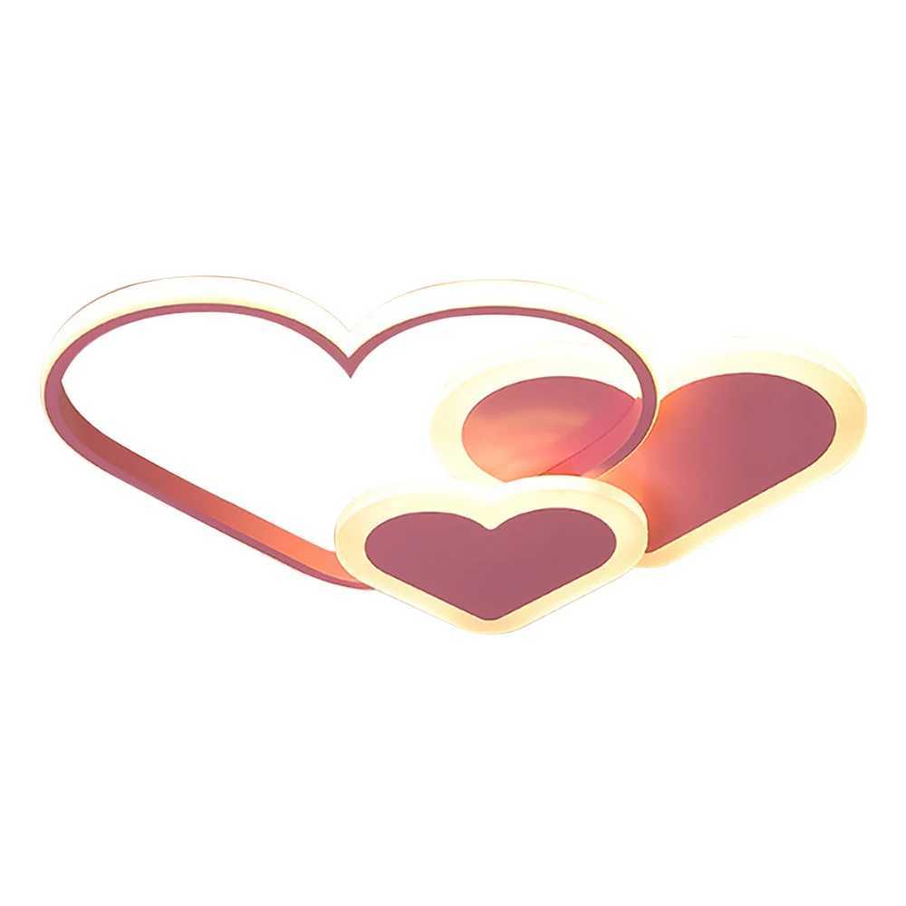Creative Heart-Shaped Ceiling Light Pink LED Light with Remote Control Eye-Friendly Energy-Saving Perfect for Bedroom XJ2500613