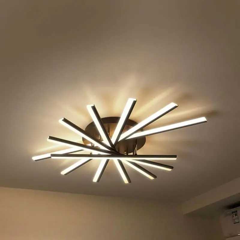 LED Spiral Ceiling Light Living Room Bedroom Kitchen Bathroom Modern Home Decoration Acrylic Ceiling Lamp Black White GoldXJ2500613