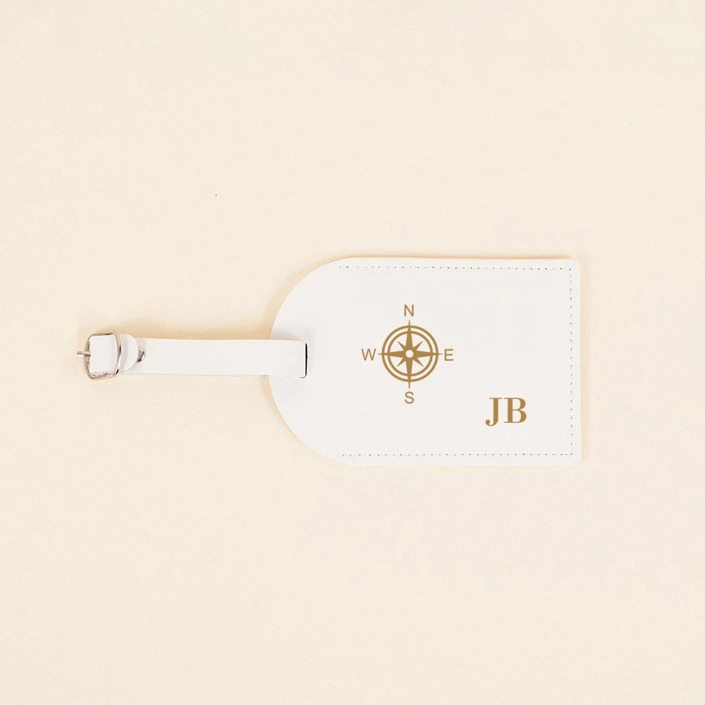 Personalized Pu Leather Luggage Tag Monogrammed Couple Travel Baggage Label Tags Wedding Bridal Shower Gift for Family Friends 250614