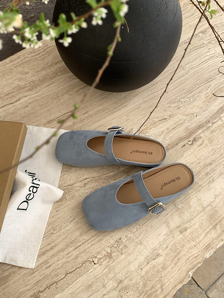 Ddmyoutdoor Mary Jane Closed Toe For Women Summer Outdoor Half Slippers Colorful Soft Flat Slip On Mules Trendy Outdoor Shoes