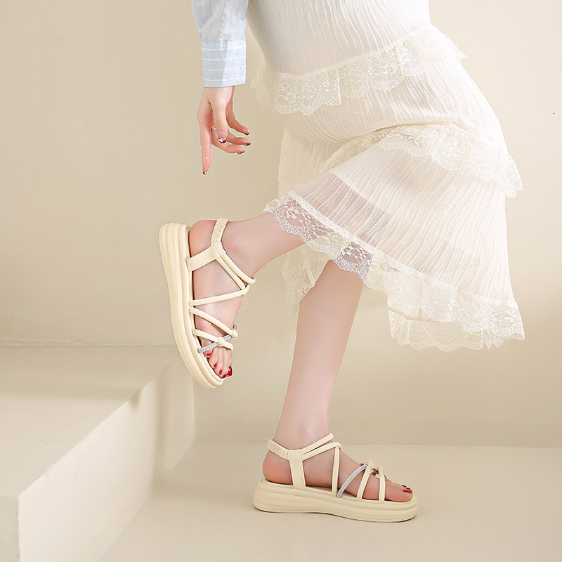 Ddmyoutdoor Women S Sandals New Summer Fashionable High End Versatile Comfortable Thick Soled Roman Shoes For Work Outdoor Shoes