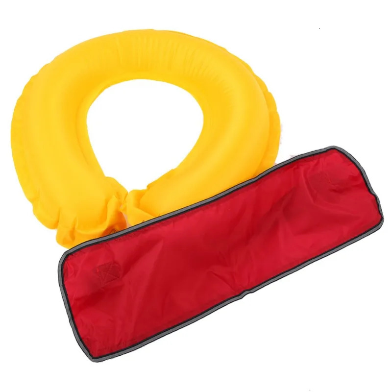 Adjustable Inflatable Life Jacket Belt With Reflective Tapes and Whistle red 250609