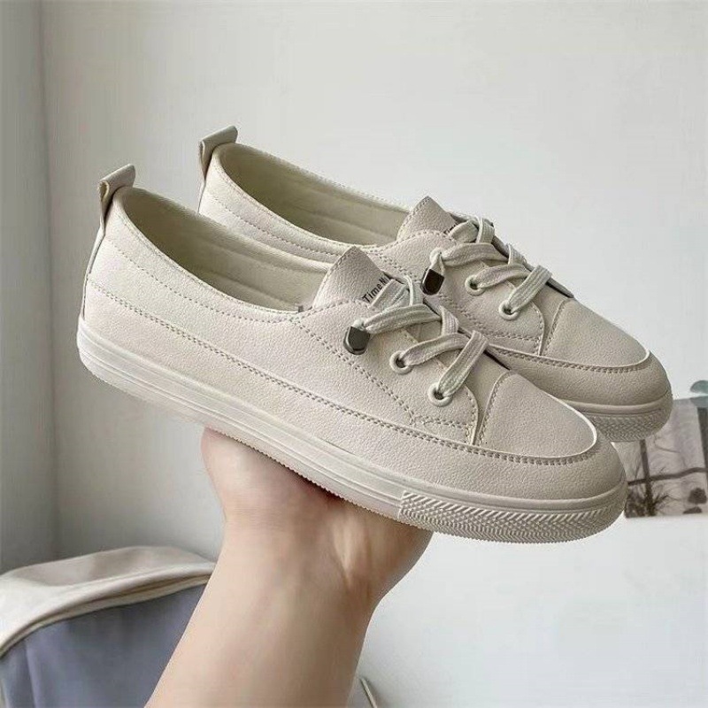 Ddmysports New Summer Versatile Niche Super Popular Thick Soled Canvas Women S Casual Two Way Slip On White Shoes Outdoor Shoes