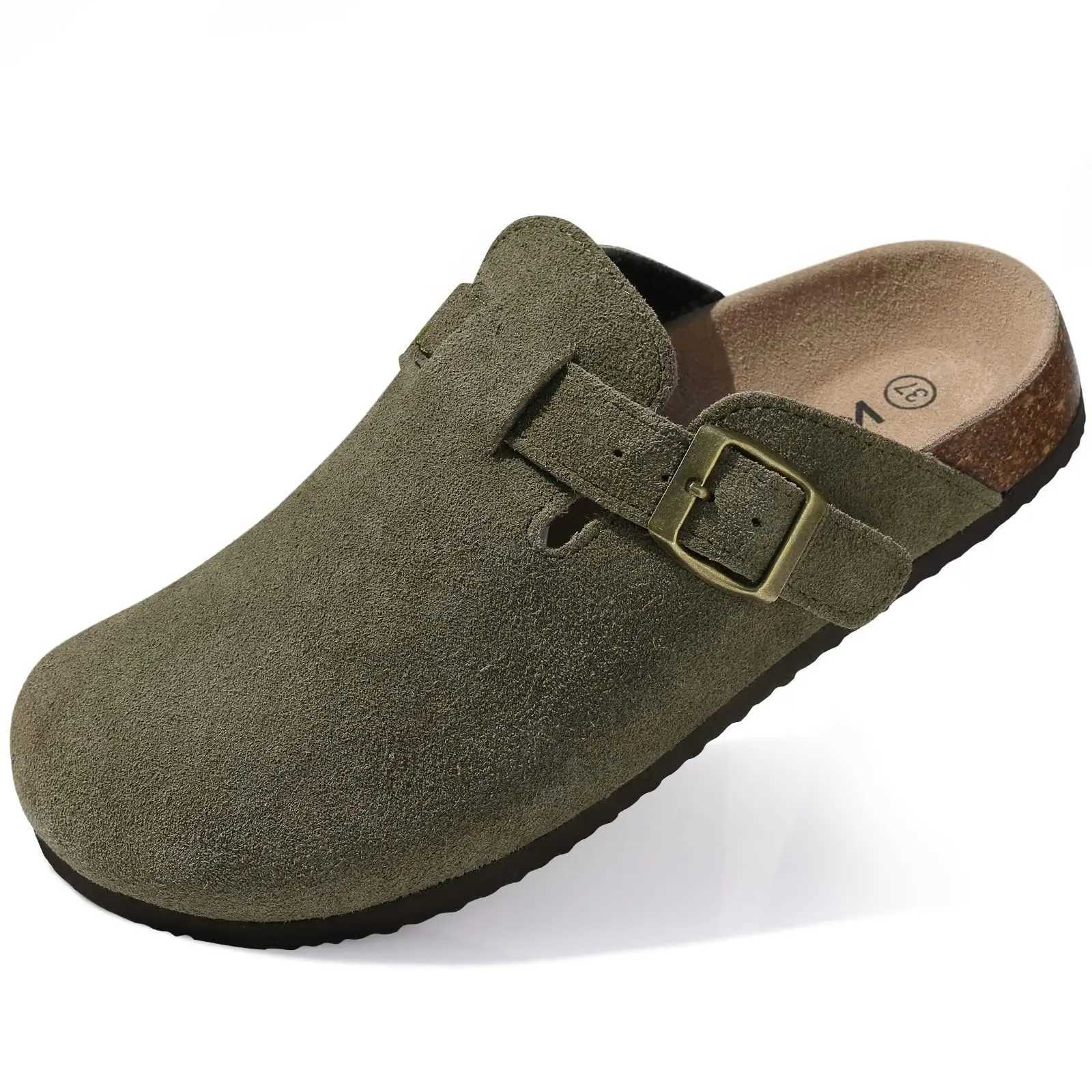 Pallene Cork For Women Men Slip-on Cork Leather Mules Outdoor Soft Sole Cork Slippers Outdoor FAshion Classic Unisex s Z250614