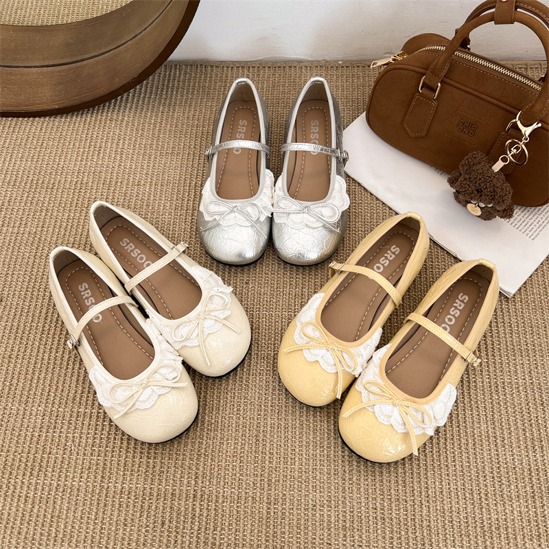 Ddmyoutdoor French Style Lace Up Shallow Mouth Single For Women Spring Summer New Fashionable Perfect With Skirts Flat Mary Jane Shoes Outdoor Shoes