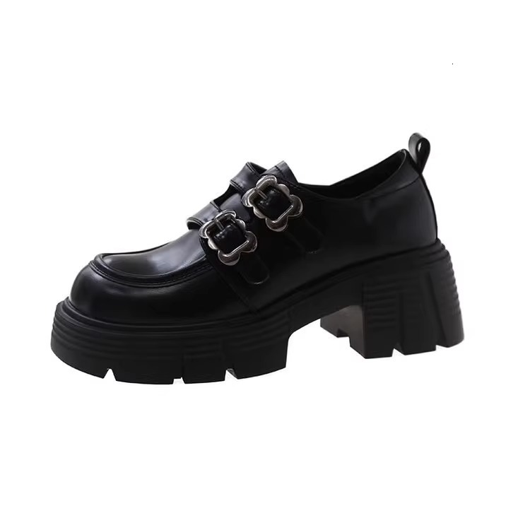Ddmysports New Spring Slip On Chunky Heel Thick Sole British Style Women S Loafers Petite Mary Jane Shoes Outdoor Shoes