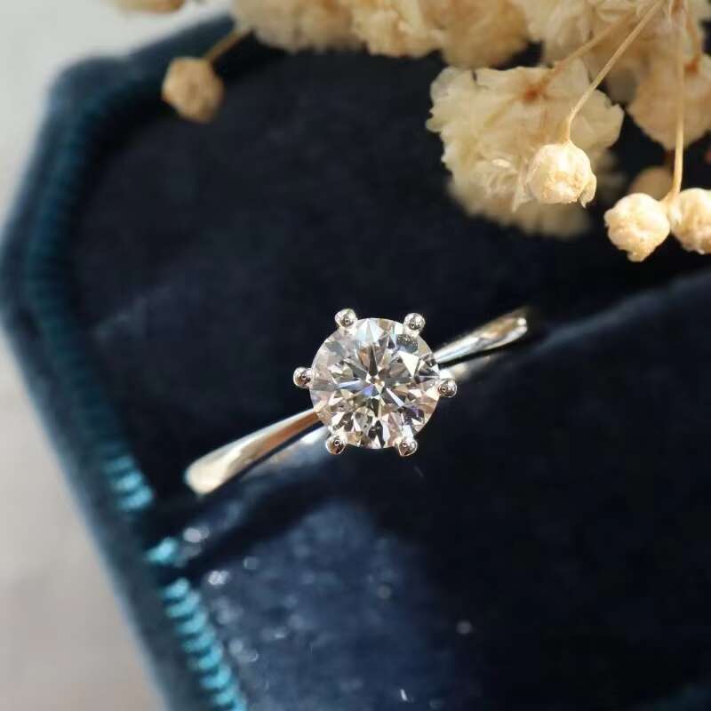 Telula Lab-Grown Diamond Solid Gold 14K E Color Lab Grown Diamond Engagement Ring 1CT VVS IGI Womens Synthetic Rings