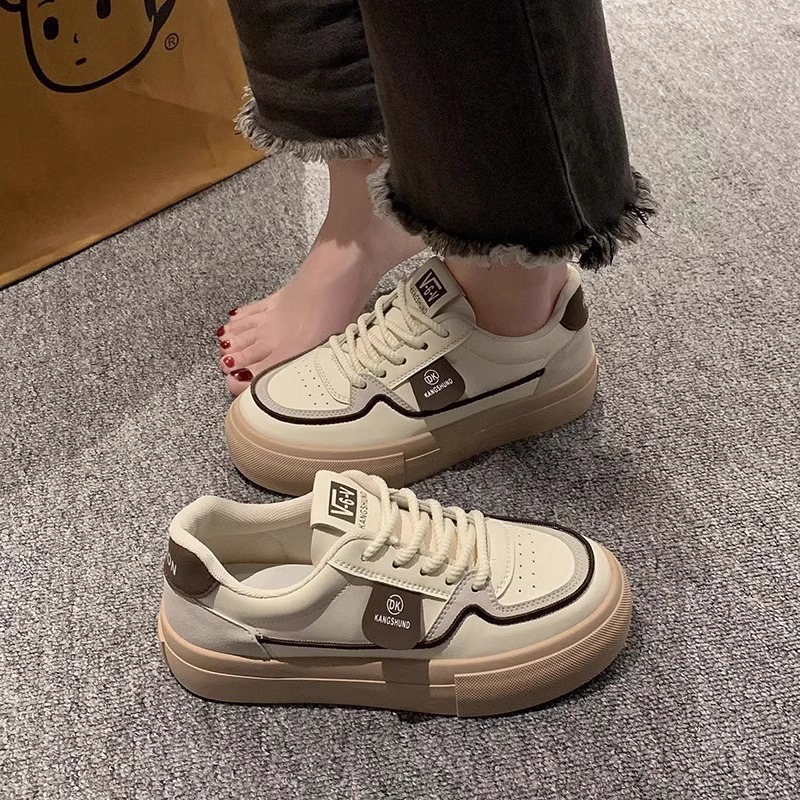 Ddmysports Thick Soled American Style German Training White Shoes Spring And Autumn New Versatile Casual Student Sports Sneakers Outdoor Shoes