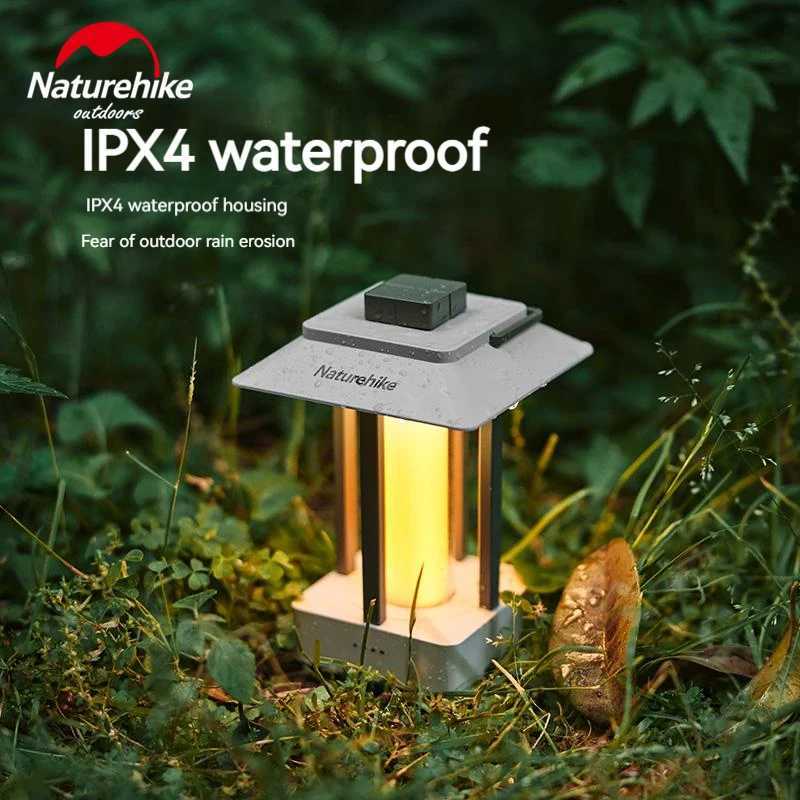 Naturehike Modern Simple Lantern Outdoor Lamp Waterproof LED Light 3-Modes Lighting Adjustable for Garden Camp Travel Lasting 6 Days W250613