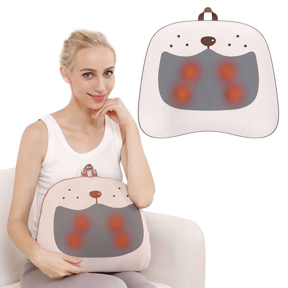 Back Neck Electric Waist Massager Heated Vibration Lumbar Muscle Relaxation Pain Relief Massage Throw Pillow