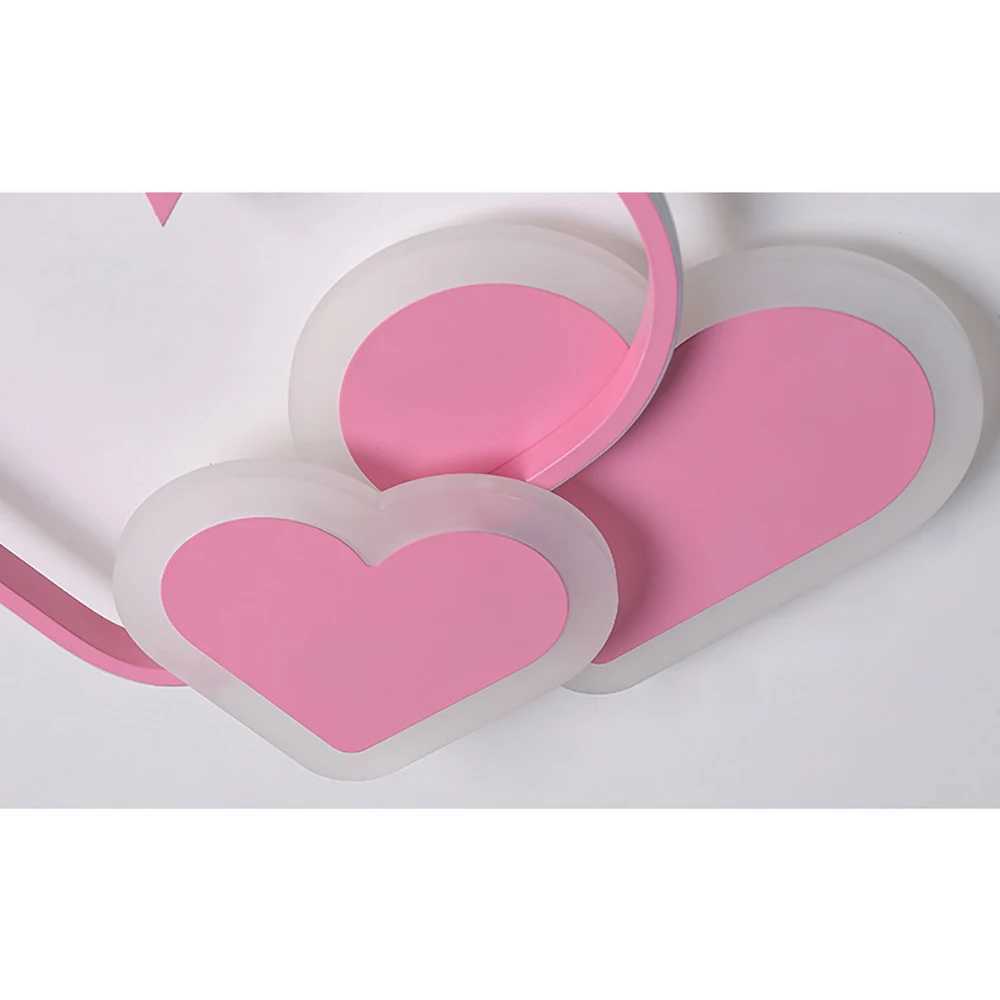 Creative Heart-Shaped Ceiling Light Pink LED Light with Remote Control Eye-Friendly Energy-Saving Perfect for Bedroom XJ2500613