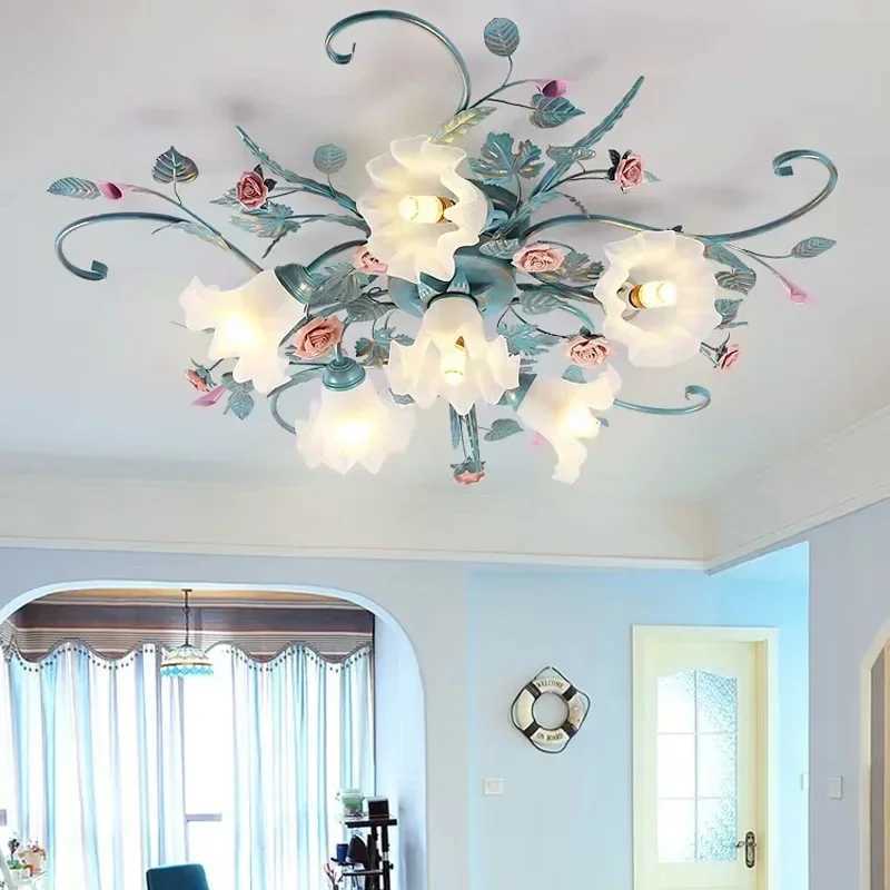 Nordic Flower LED Ceiling Lights for Living Room Dining Kitchen Bedroom Loft Study Lamp Home Decor Chandeliers Lighting FixturesXJ2500613