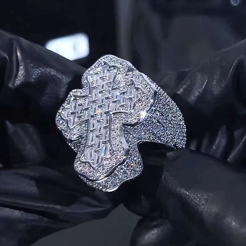 Rapper High Quality Championship Ring Iced Moissanite Stone Wholesale Popular 925 Silver Moissanite Ring for Men