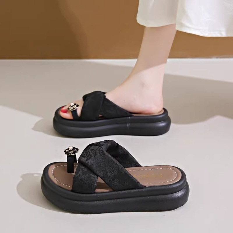 Ddmysports Toe Ring For Women Summer New Chinese Style Sandals Outdoor Beach Slippers Outdoor Shoes