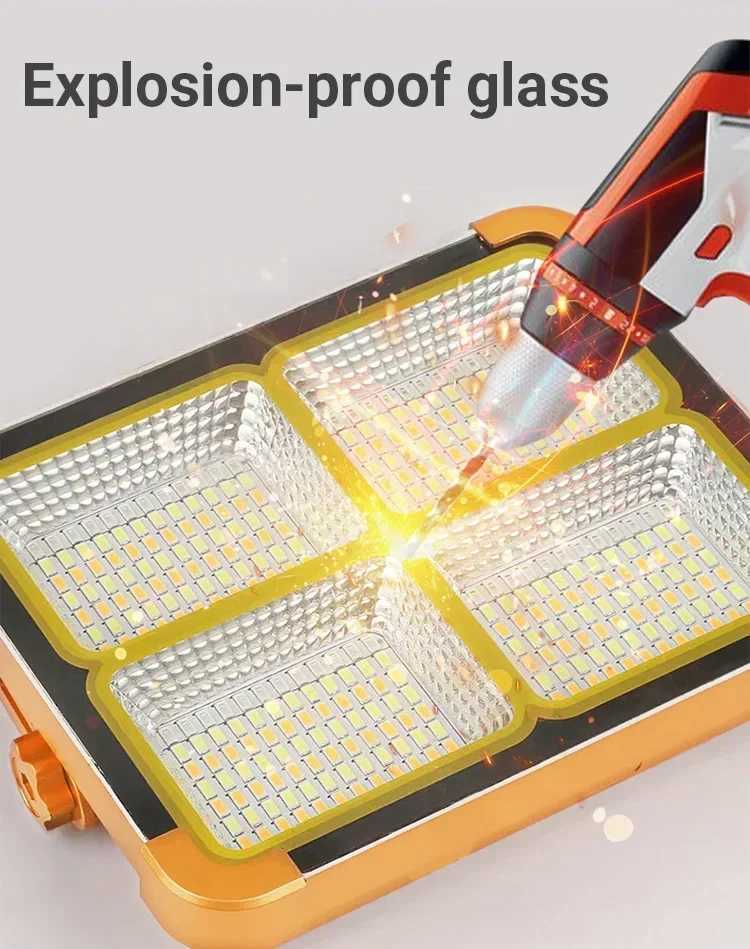 New Rechargeable Solar Camping Light Outdoor Portable LED Lamp With Hook Floodlight Solar Powered Super Bright Lantern Emergency W250613