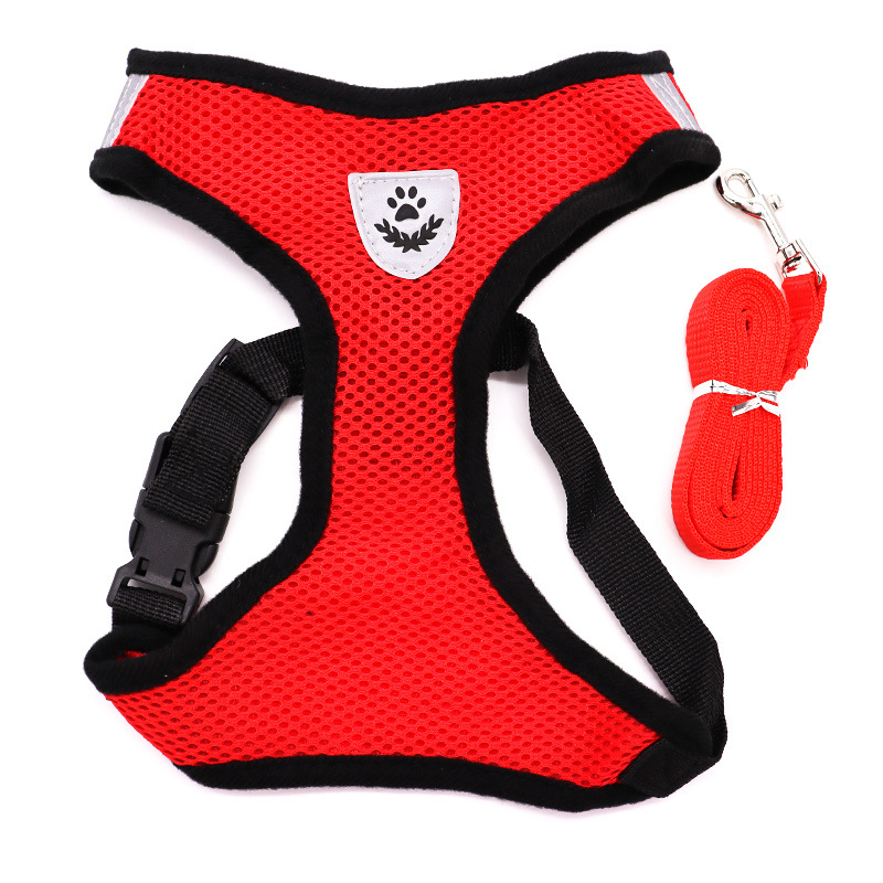 Cat Harness Vest Walking Lead Leash For Puppy Dogs Collar Polyester Adjustable Mesh Dog Harness For Small Medium Pet Accessories