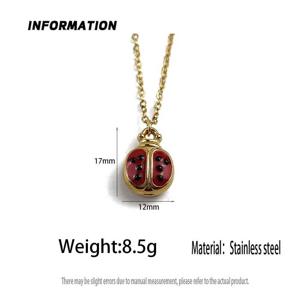 Attractive stainless steel insect print pendant high quality 18k metal womens necklace hip hop rock party jewelry Z250614