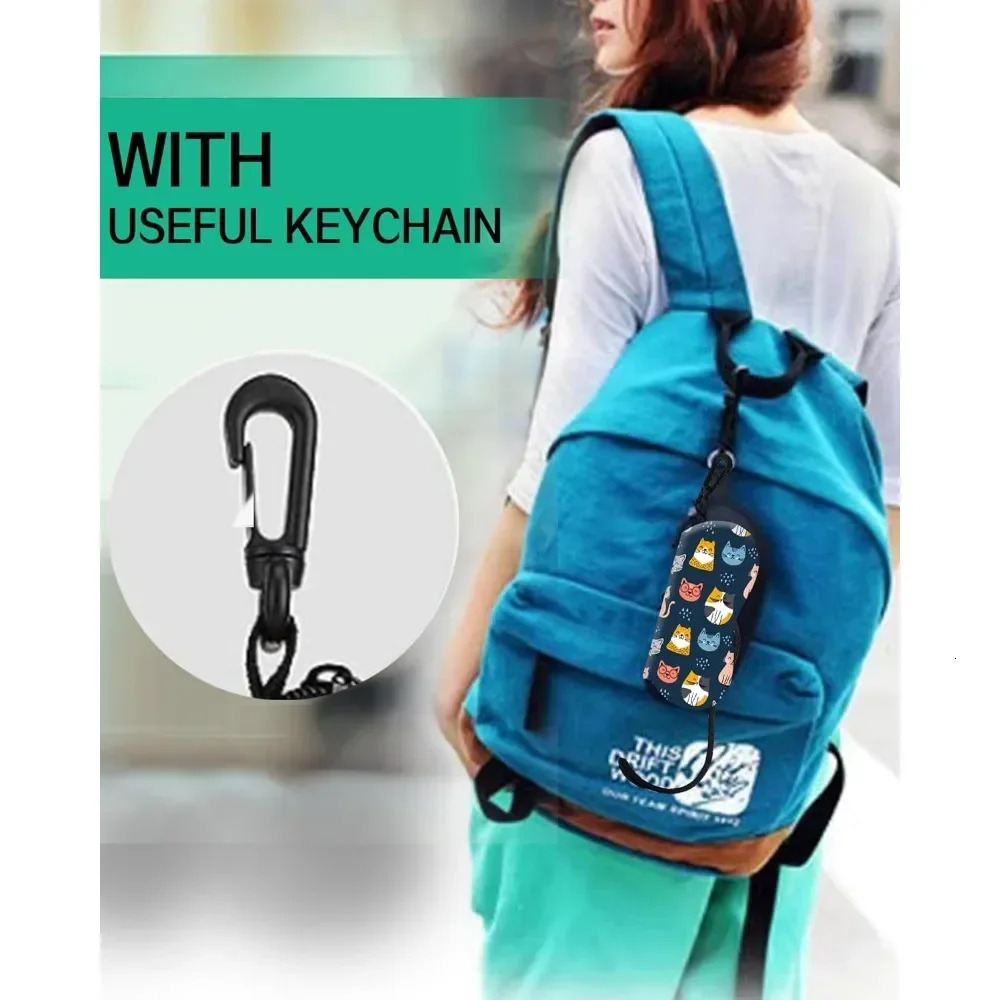 Cute Blue Cats Glasses Case Pouch Prints Zipper Soft Eyewear Storage Box Outdoor Travel Portable Anti-Pressure Sunglasses Bag 250610