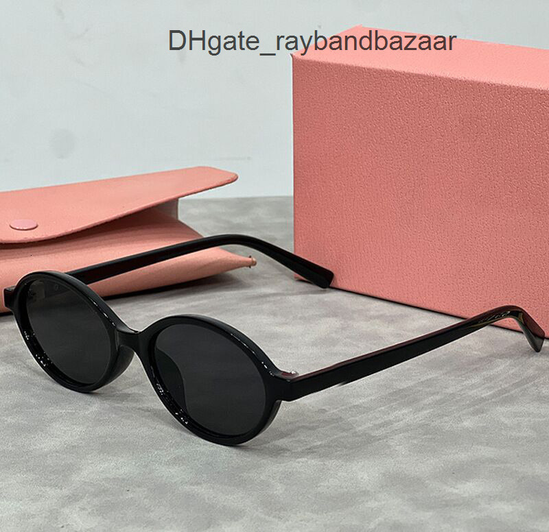 With Box Oval for women mens designer glasses casual fashion eyewear small frame sunglasses vintage lunette black brown w Miuliness Miuliness muuly muuly mu mu RSLN