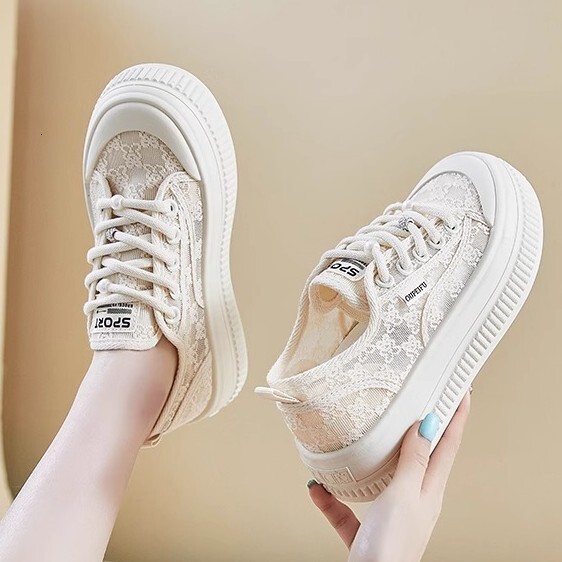 Ddmysports New Summer Thin Thick Soled Canvas Shoes For Women Casual Mesh Fisherman Breathable Sneakers Outdoor Shoes