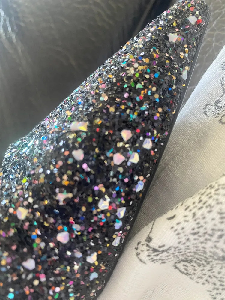 Women 7cm 10.5cm Super High Heels Blue Gold Pumps Sexy Sequins Bling Low Heels Lady Scarpins Stiletto Sparkly Party Shoes 250613