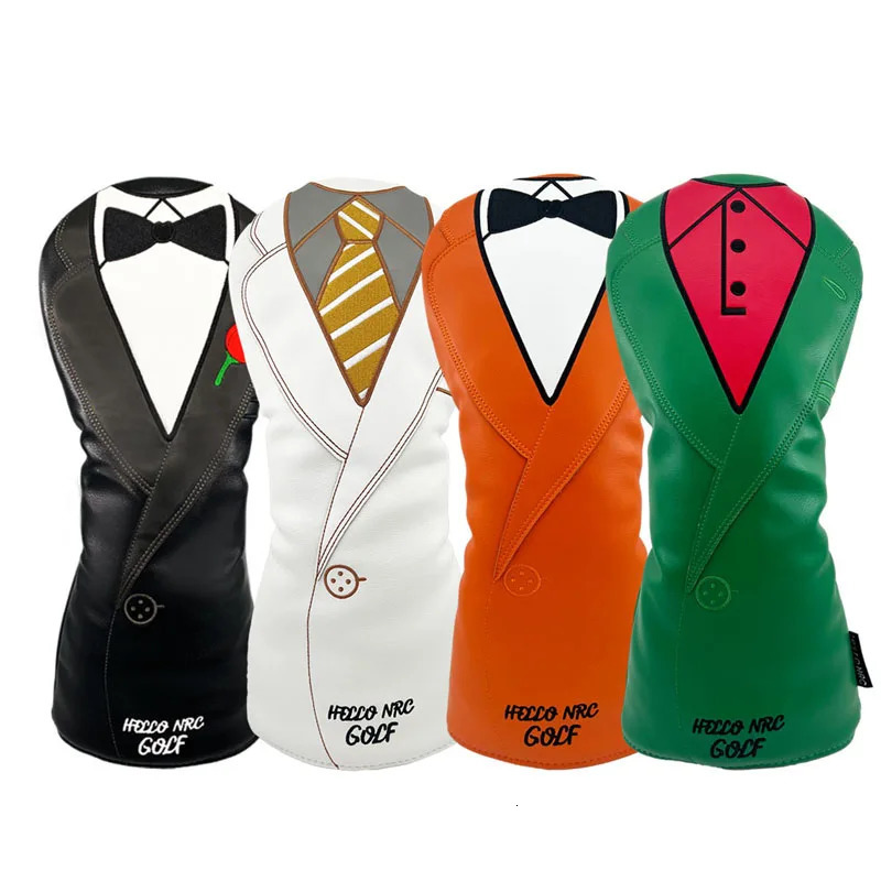 Golf Wood Head Cover Suit Style Waterproof For Driver Fairway Hybrid Golf Headcovers With Number PU Leather Golf Accessories 250613