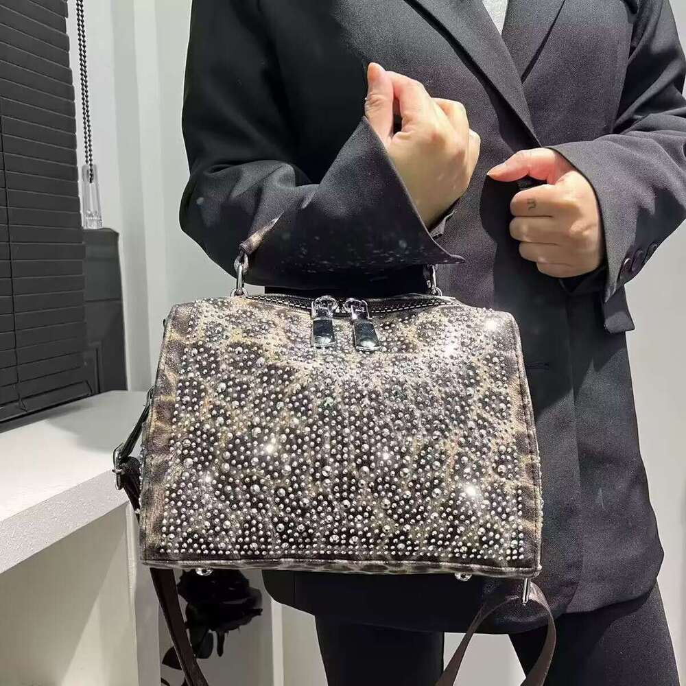 Rhinestone Handbag 2025 New Diamond-Studded Small Square Women's Fashion Trend Sequin Shoulder Crossbody Bag